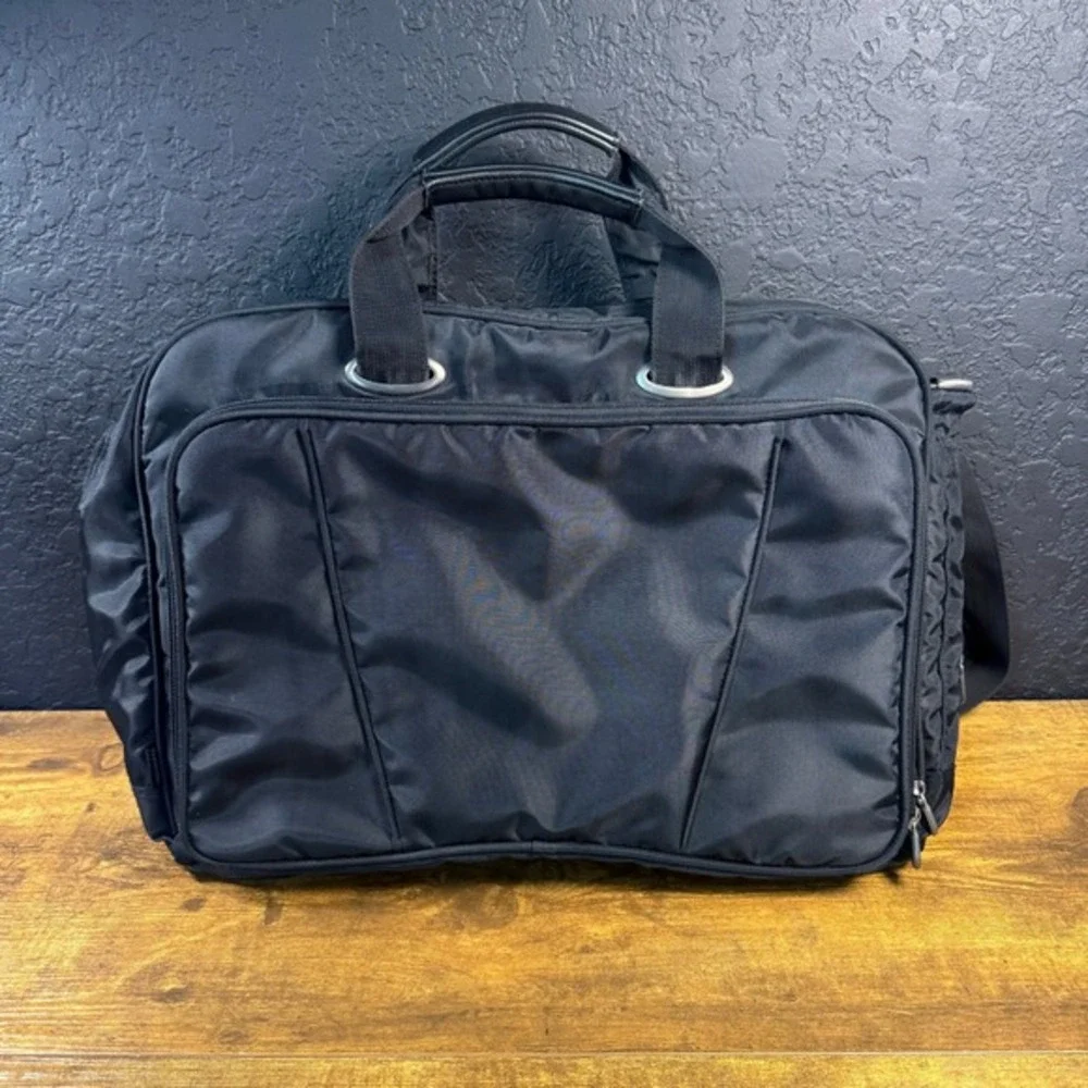 Kensington Ballistic Nylon Black Laptop Briefcase Messenger Bag‎ Large Mens